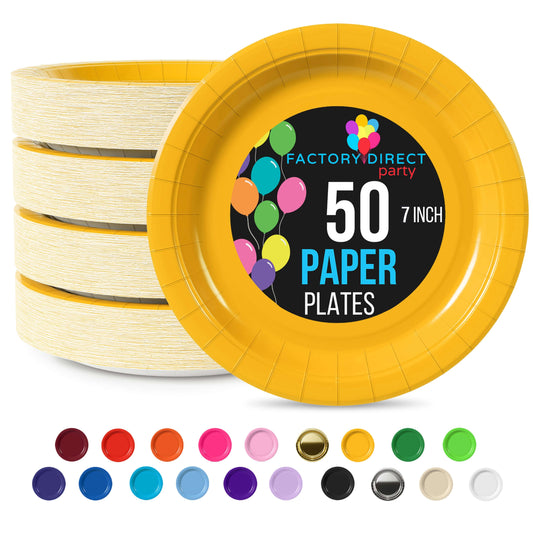 7 In. Yellow Paper Plates | Case of 1000