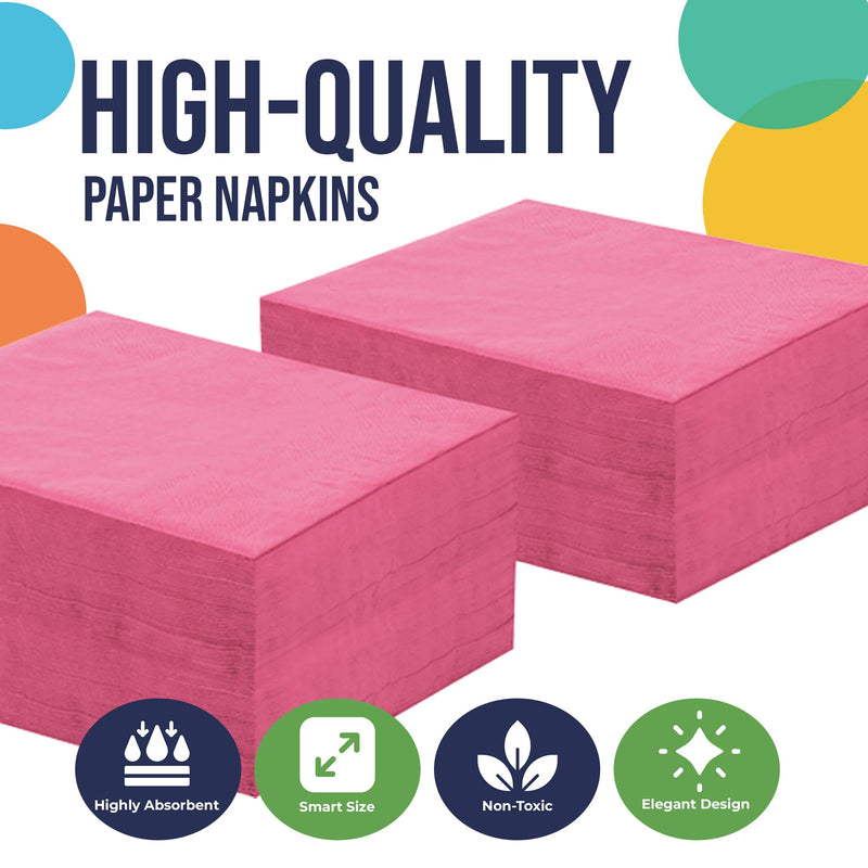 Cerise Beverage Napkins -100 Ct..