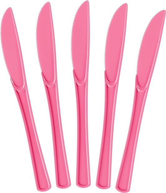 Heavy Duty Cerise Plastic Knives | Case of 1200