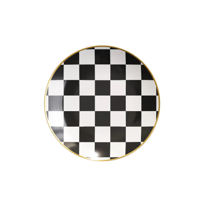 6 In. Checkerboard Design Plastic Plates | 120 Count