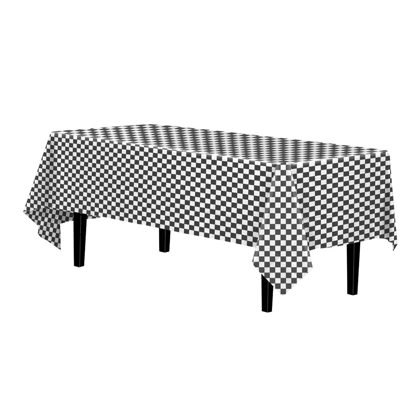 Black/White Checkered Table Cover | Case of 48