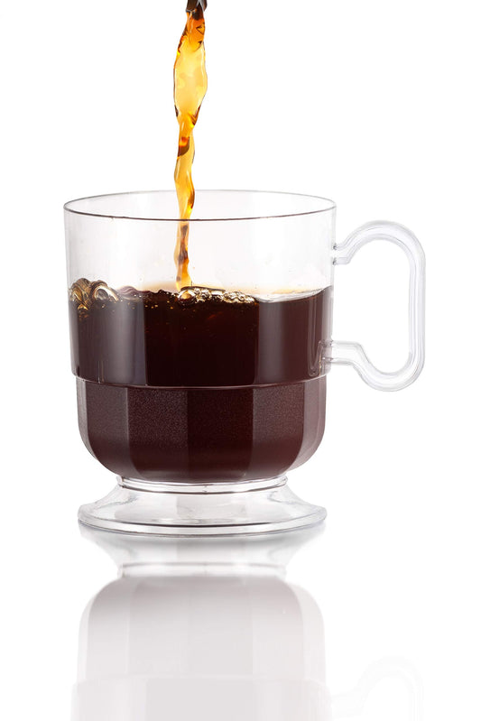 Clear Glazed Coffee Cups w/ Handle - 8 Ct.