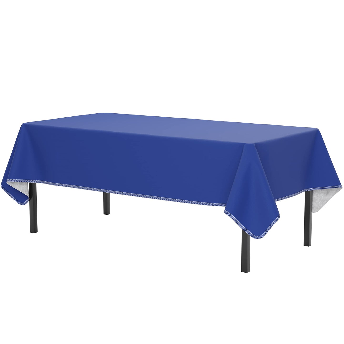 Dark Blue Flannel Backed Table Cover 54 In. x 108 In. | Case of 24