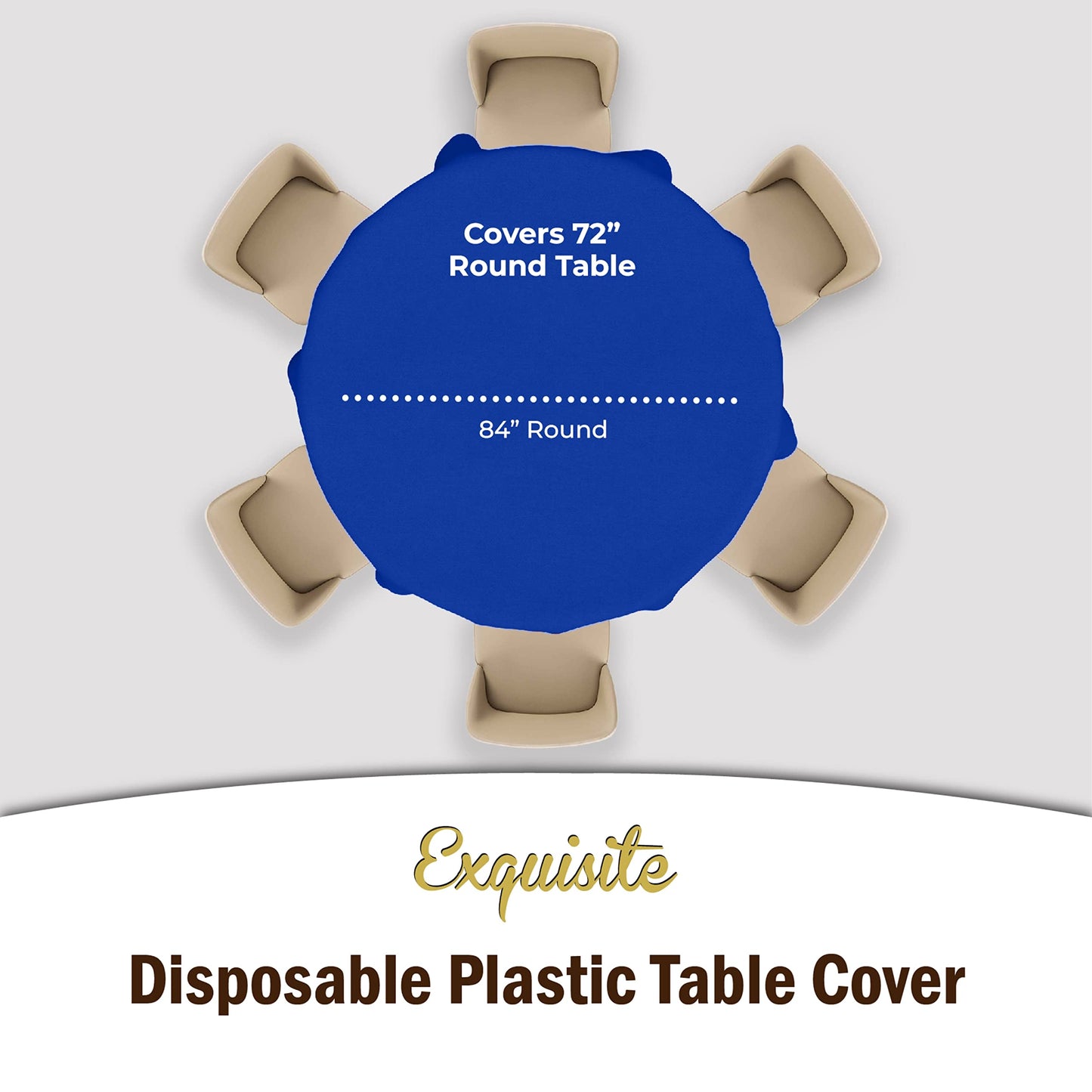 Dark Blue Round Plastic Table Cover | Case of 48