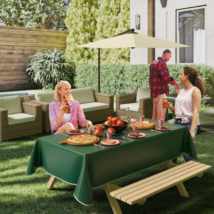 Dark Green Flannel Backed Table Cover 54 in. x 70 in.