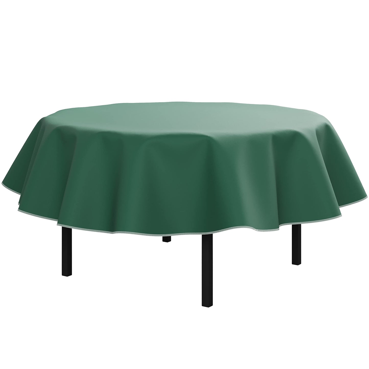 Dark Green Flannel Backed Table Cover 70 In. Round | Case of 36