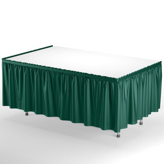 Dark Green Plastic Table Skirt | Case of 48