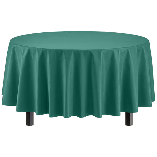 Dark Green Round Plastic Table Cover | Case of 48