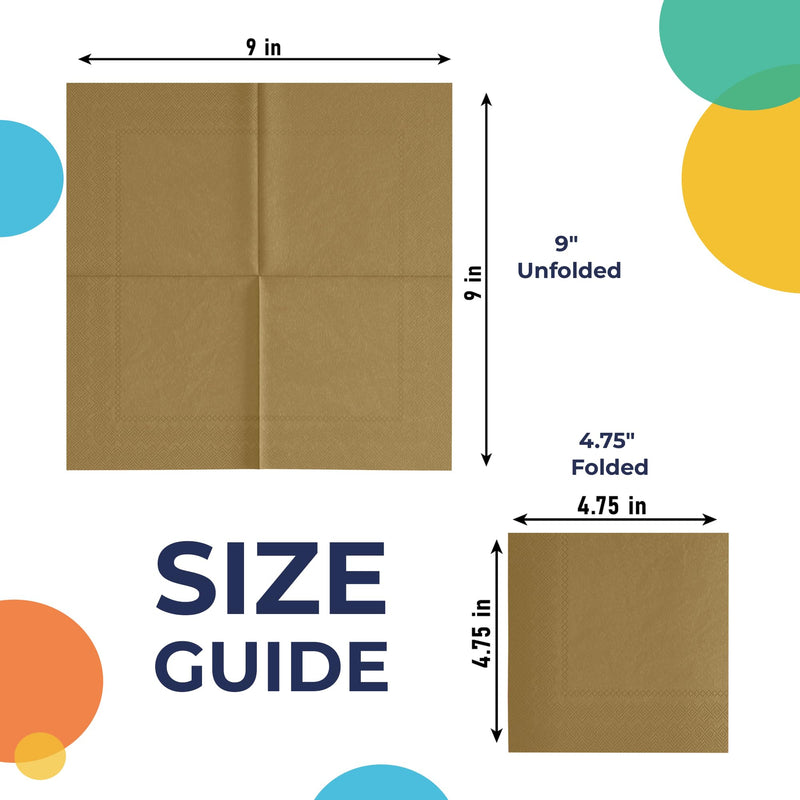 Gold Beverage Napkins -100 Ct..