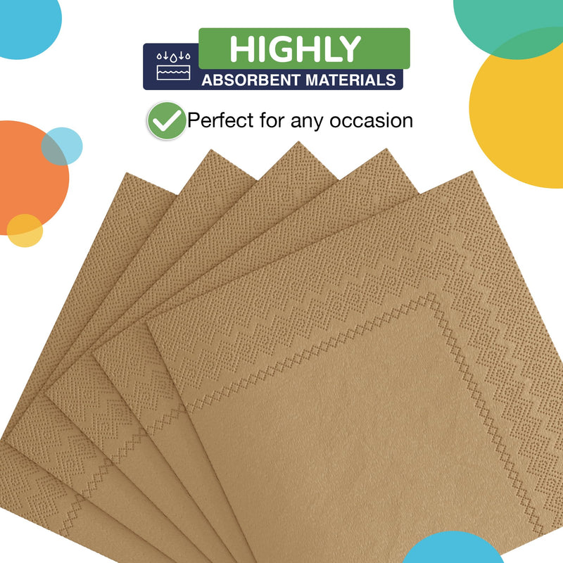 Gold Beverage Napkins -100 Ct..
