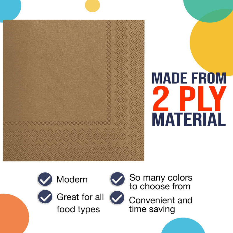 Gold Beverage Napkins -100 Ct..