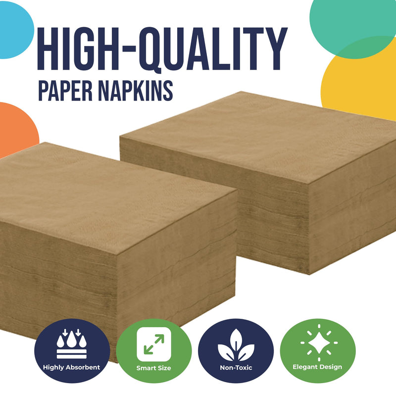 Gold Beverage Napkins -100 Ct..