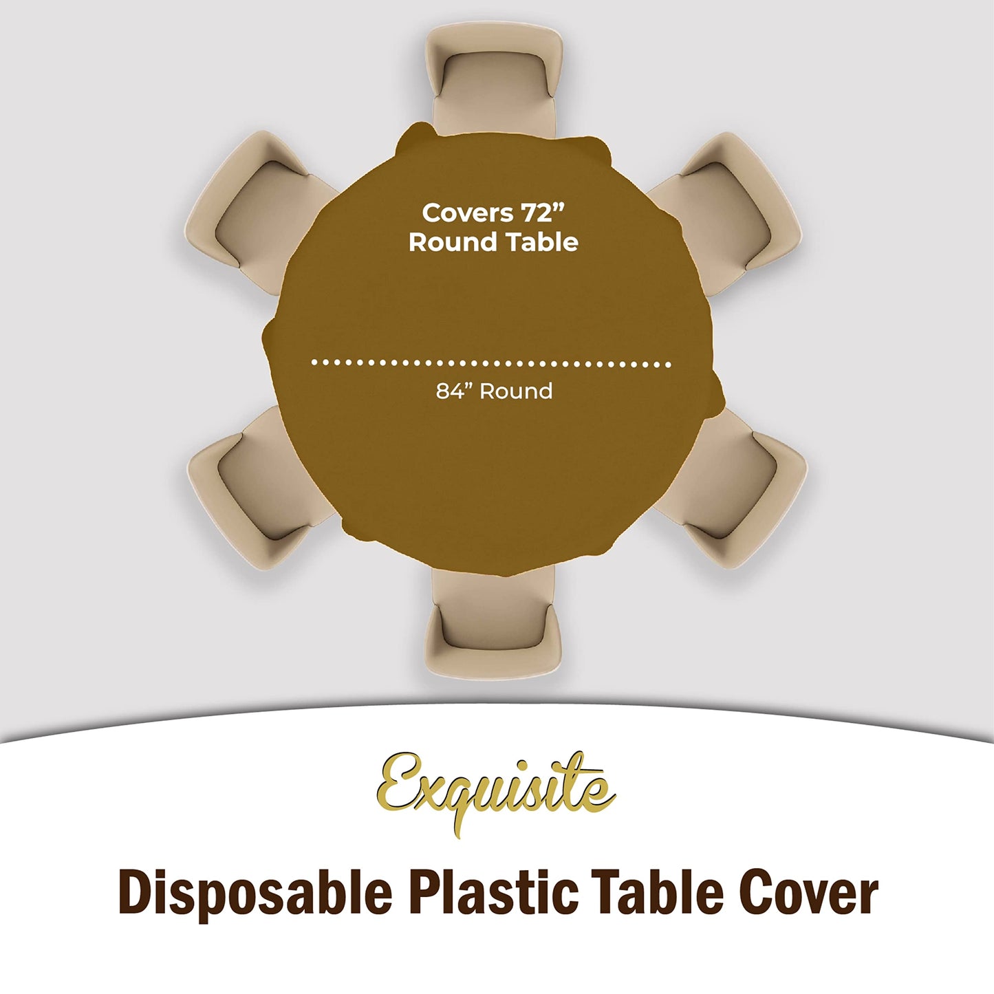 Gold Round Plastic Table Cover | Case of 48