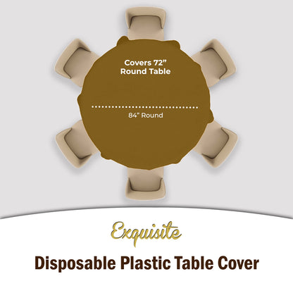 Gold Round Plastic Table Cover | Case of 48