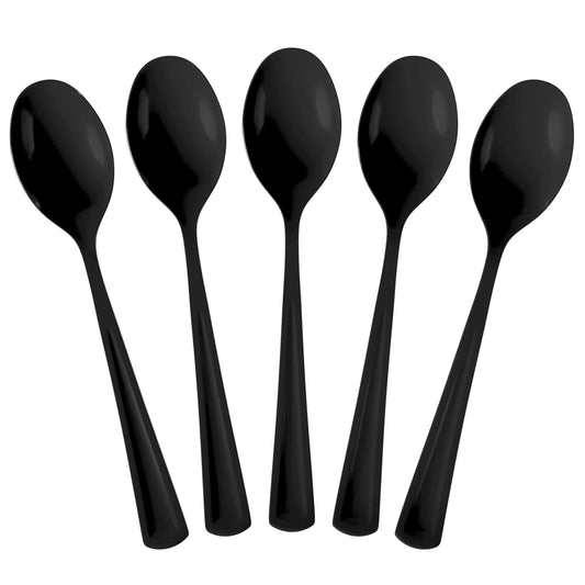 Heavy Duty Black Plastic Spoons | Case of 1200