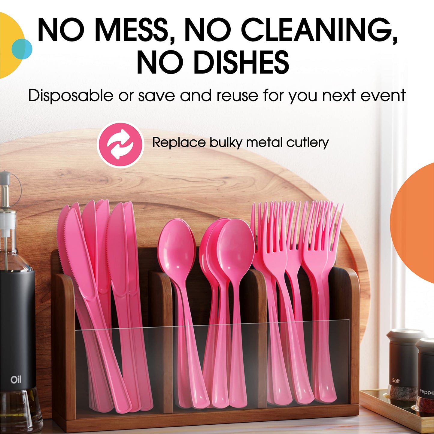 Heavy Duty Cerise Plastic Spoons - 50 Ct.
