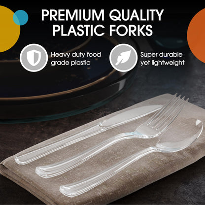 Heavy Duty Clear Plastic Forks - 50 Ct.