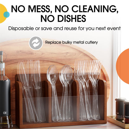 Heavy Duty Clear Plastic Forks - 50 Ct.