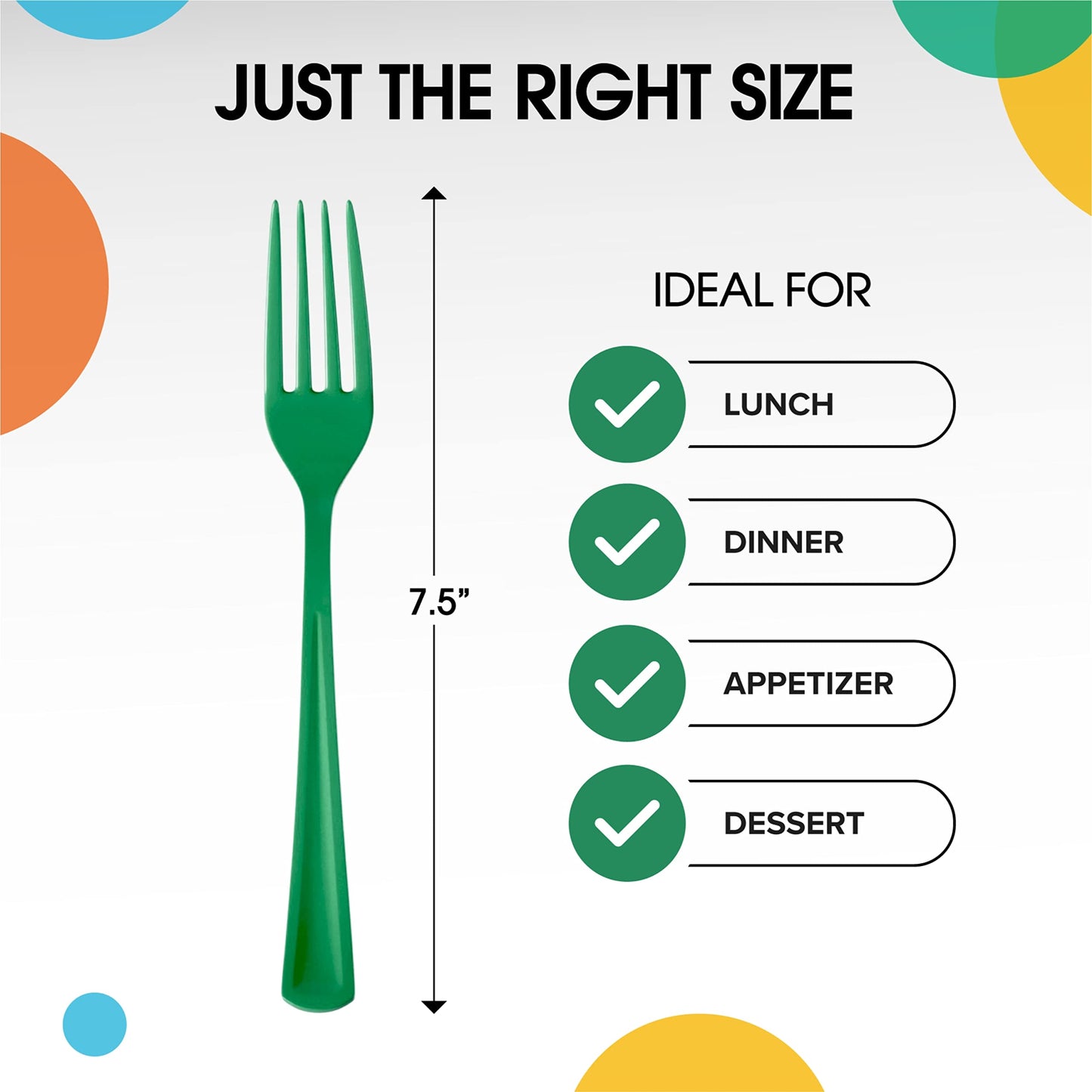 Heavy Duty Emerald Green Plastic Forks | Case of 1200