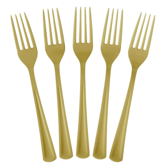 Heavy Duty Gold Plastic Forks | Case of 1200