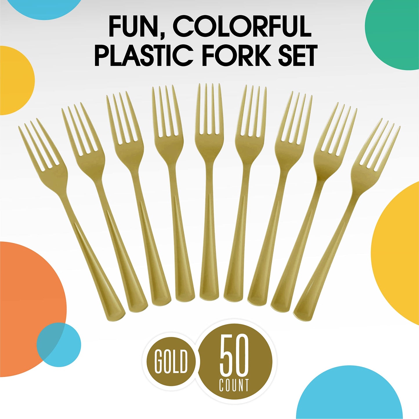 Heavy Duty Gold Plastic Forks - 50 Ct.