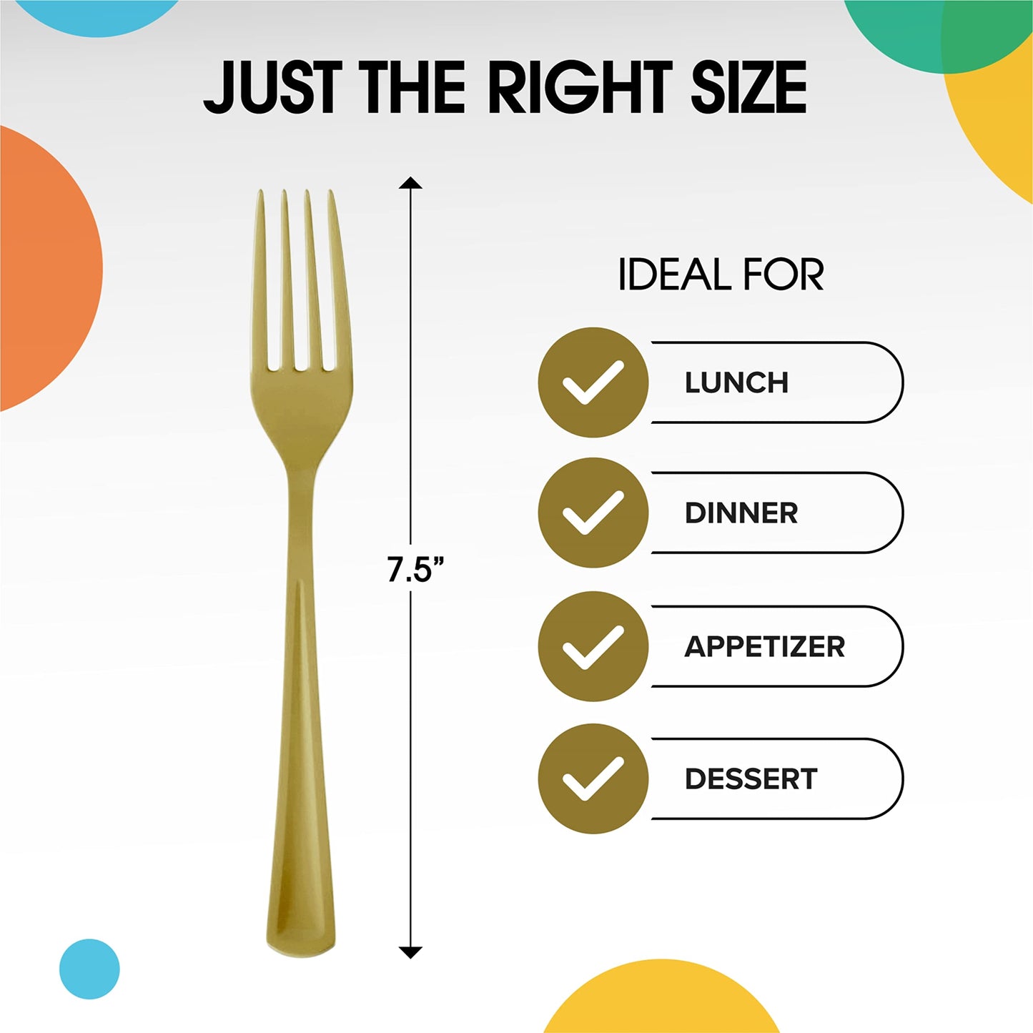 Heavy Duty Gold Plastic Forks - 50 Ct.