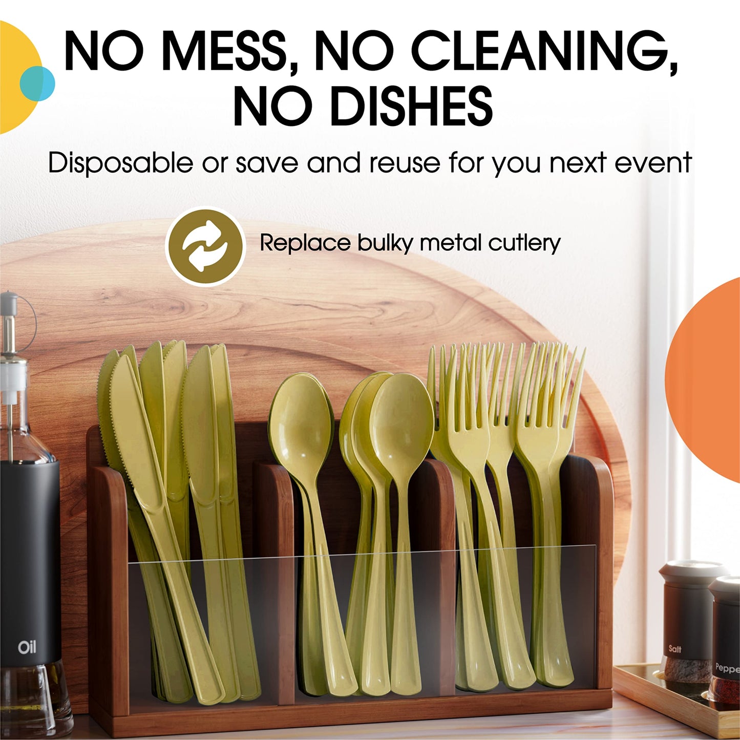 Heavy Duty Gold Plastic Forks - 50 Ct.