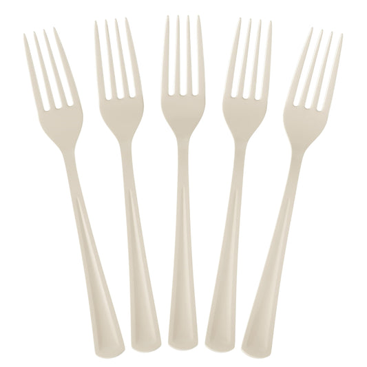 Heavy Duty Ivory Plastic Forks | Case of 1200