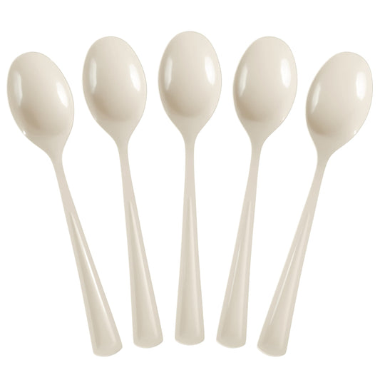 Heavy Duty Ivory Plastic Spoons | Case of 1200