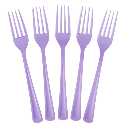 Heavy Duty Lavender Plastic Forks | Case of 1200