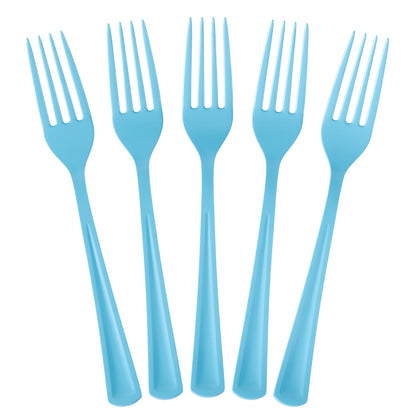 Heavy Duty Light Blue Plastic Forks - 50 Ct.