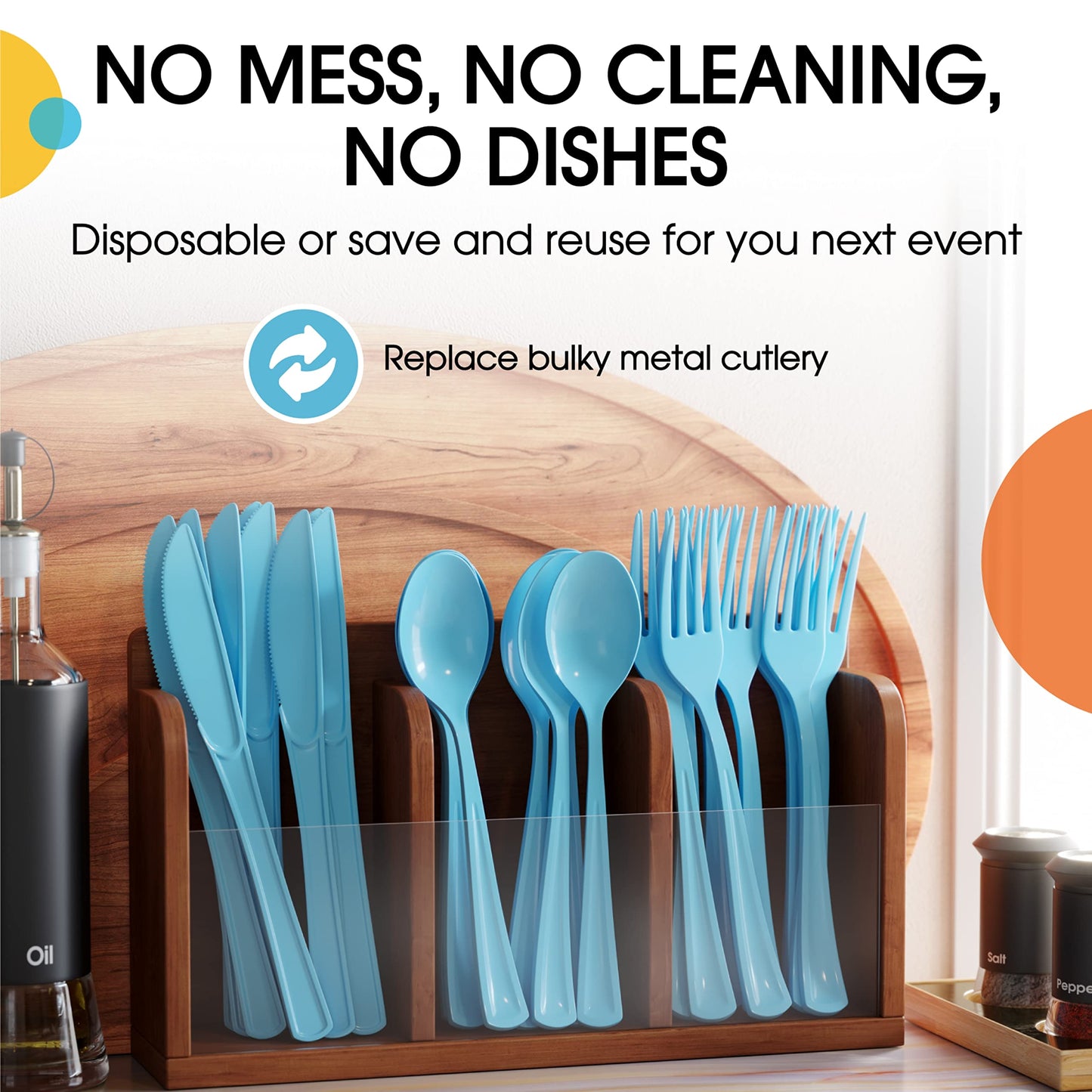 Heavy Duty Light Blue Plastic Forks - 50 Ct.