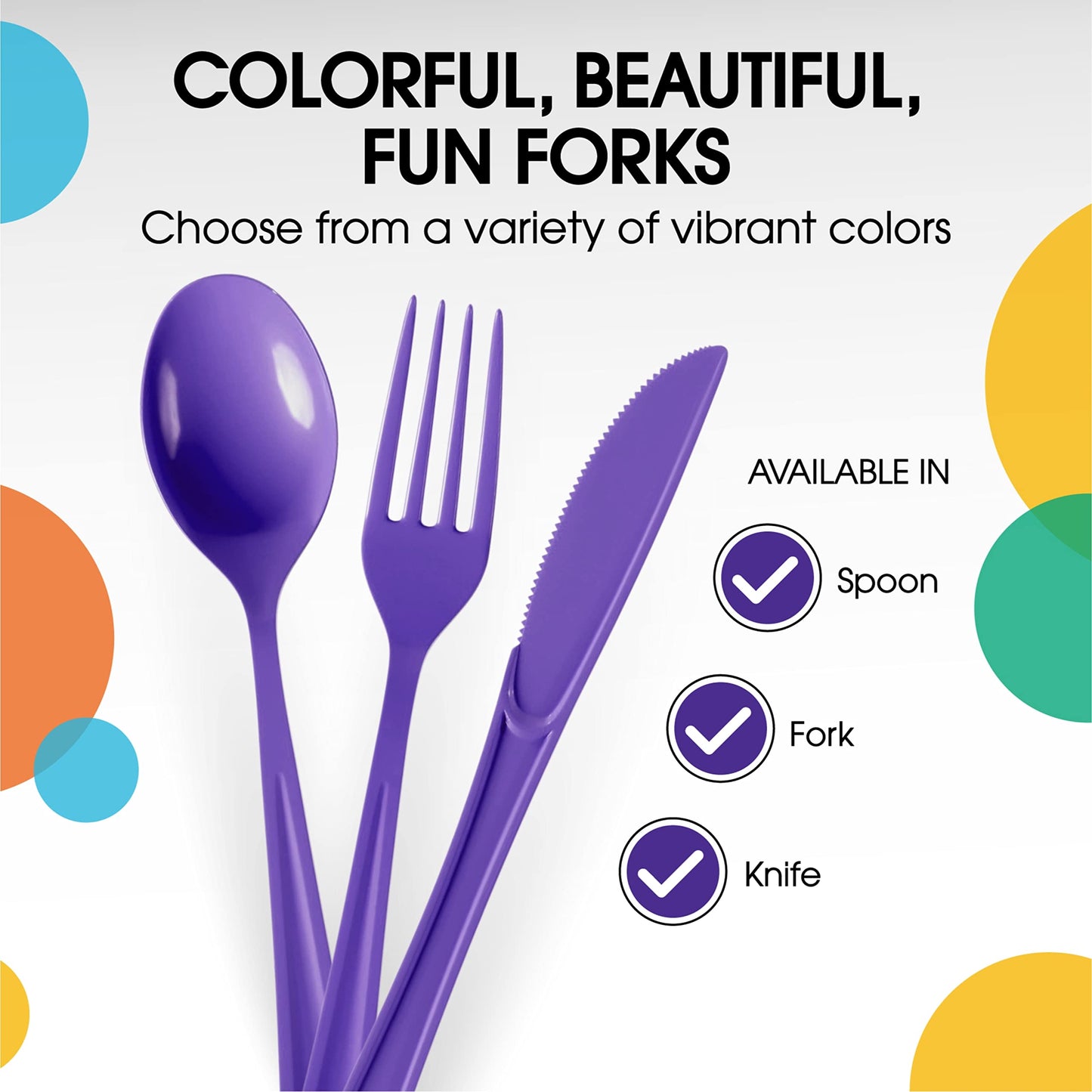 Heavy Duty Purple Plastic Forks | Case of 1200