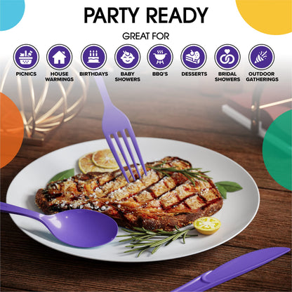 Heavy Duty Purple Plastic Forks | Case of 1200