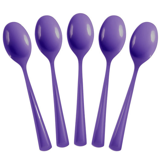 Heavy Duty Purple Plastic Spoons | Case of 1200