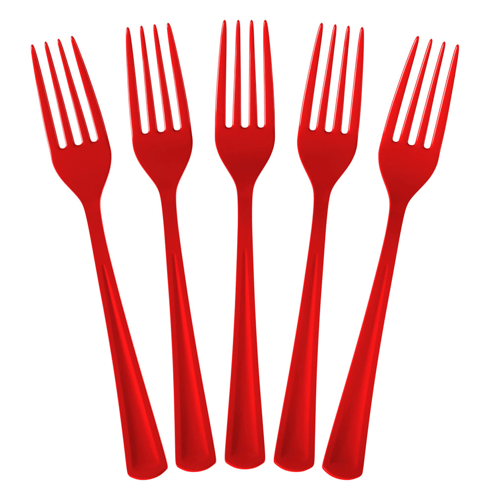 Heavy Duty Red Plastic Forks - 50 Ct. – Crown Display