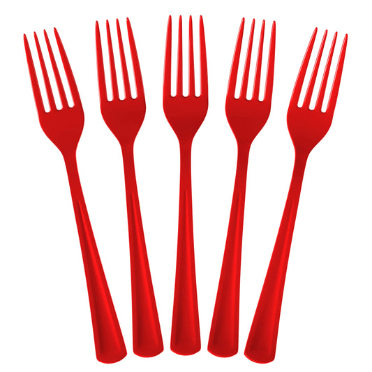 Heavy Duty Red Plastic Forks | Case of 1200