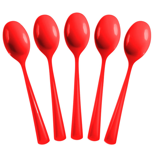 Heavy Duty Red Plastic Spoons | Case of 1200