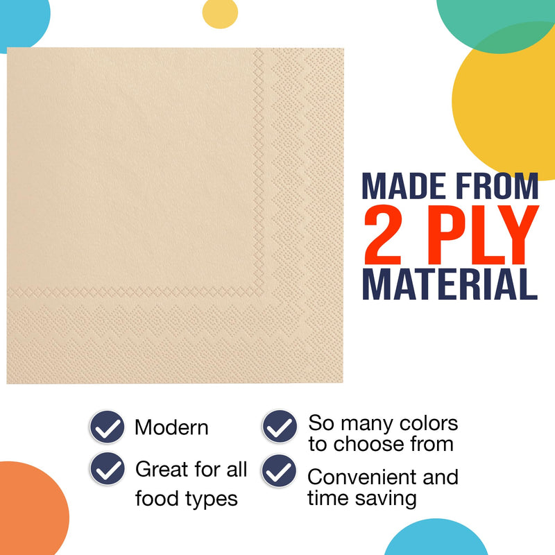 Ivory Beverage Napkins -100 Ct..
