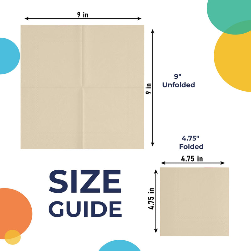 Ivory Beverage Napkins -100 Ct..