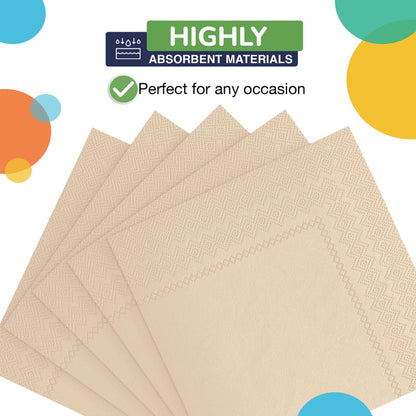 Ivory Beverage Napkins -100 Ct..