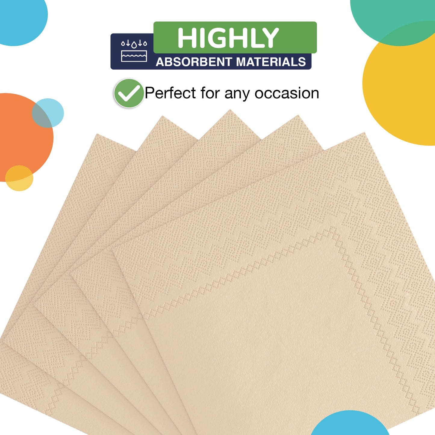 Ivory Beverage Napkins | Case of 3600