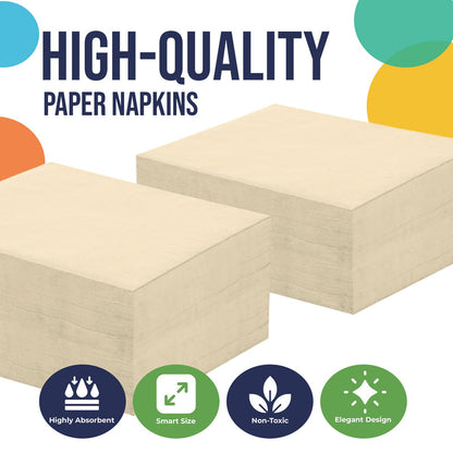 Ivory Beverage Napkins -100 Ct..