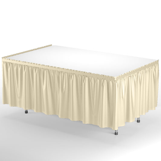 Ivory Plastic Table Skirt | Case of 48