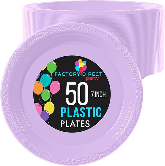 7 In. Lavender Plastic Plates | Case of 600