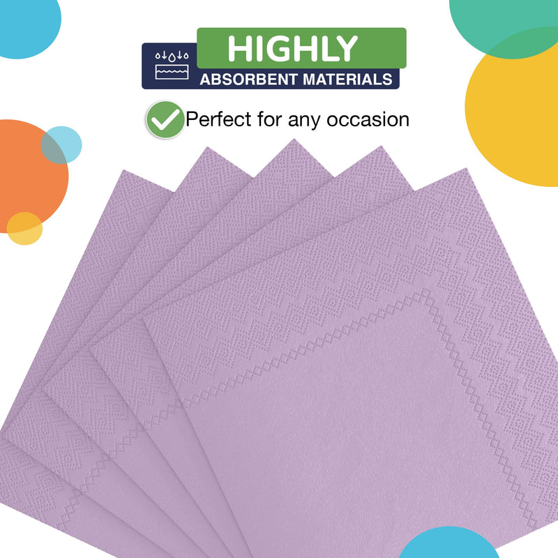 Lavender Beverage Napkins -100 Ct..