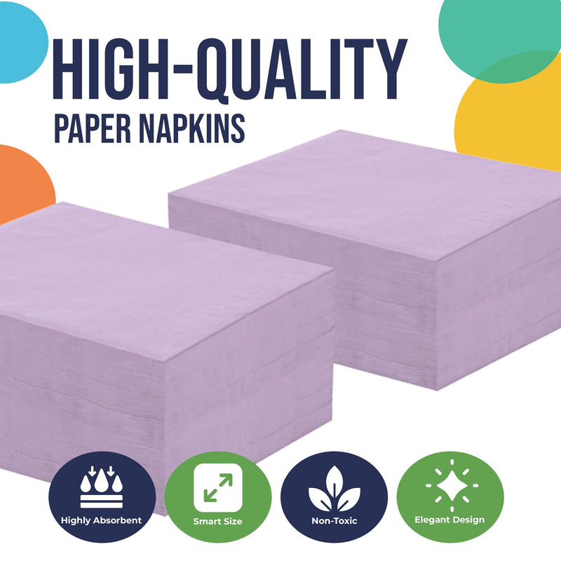 Lavender Beverage Napkins -100 Ct..