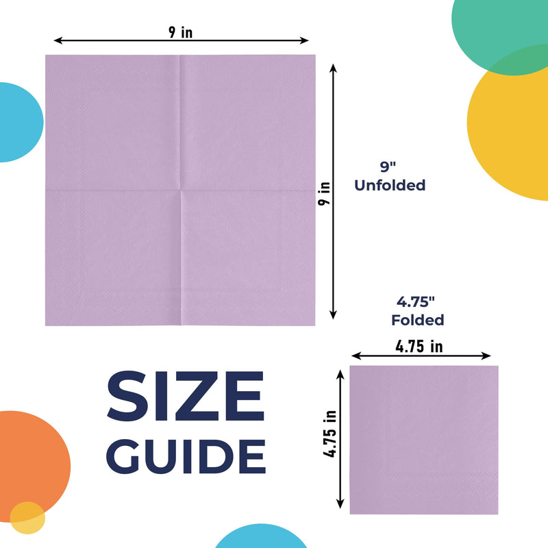 Lavender Beverage Napkins -100 Ct..