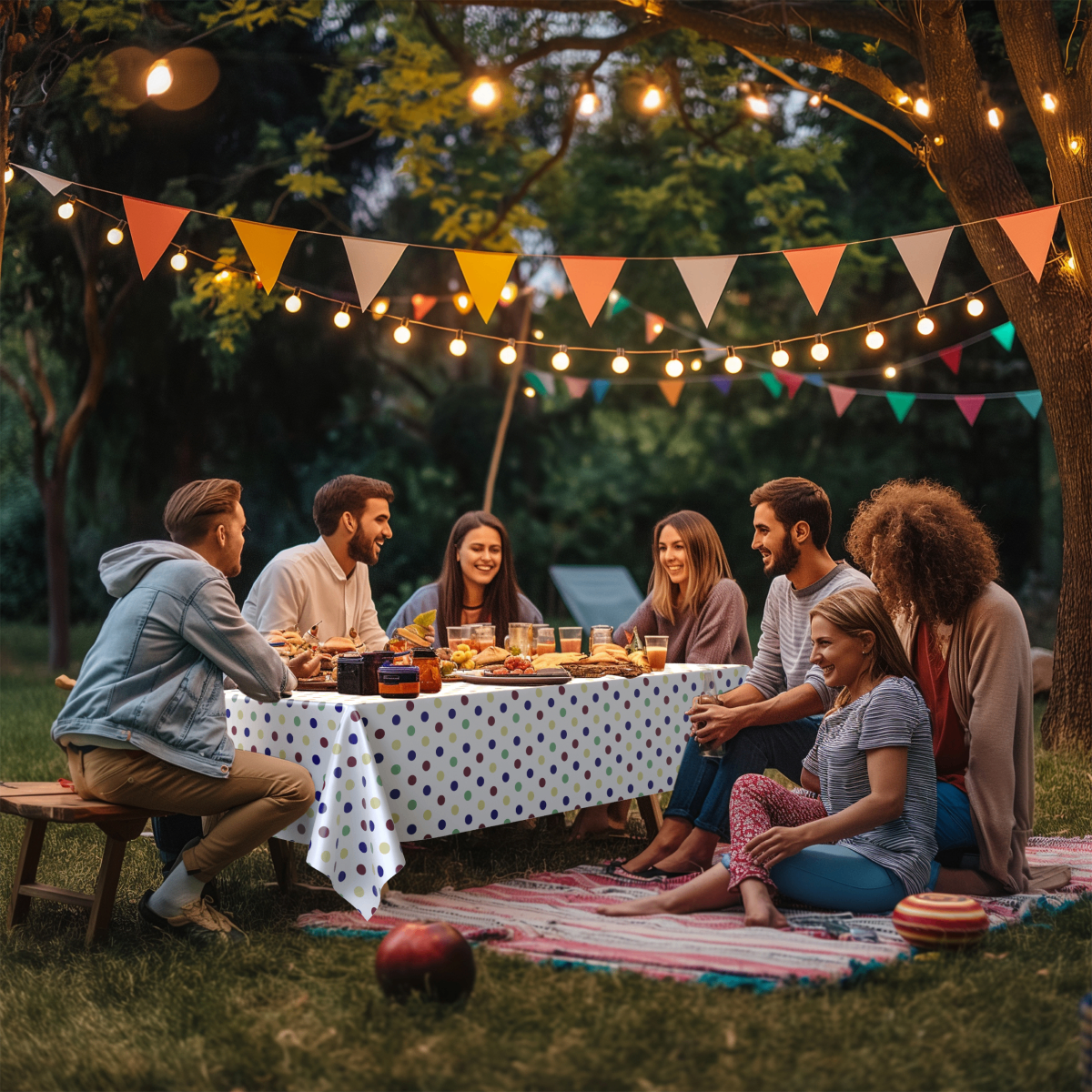 Multi Colored Polka Dot Table Cover | Case of 48