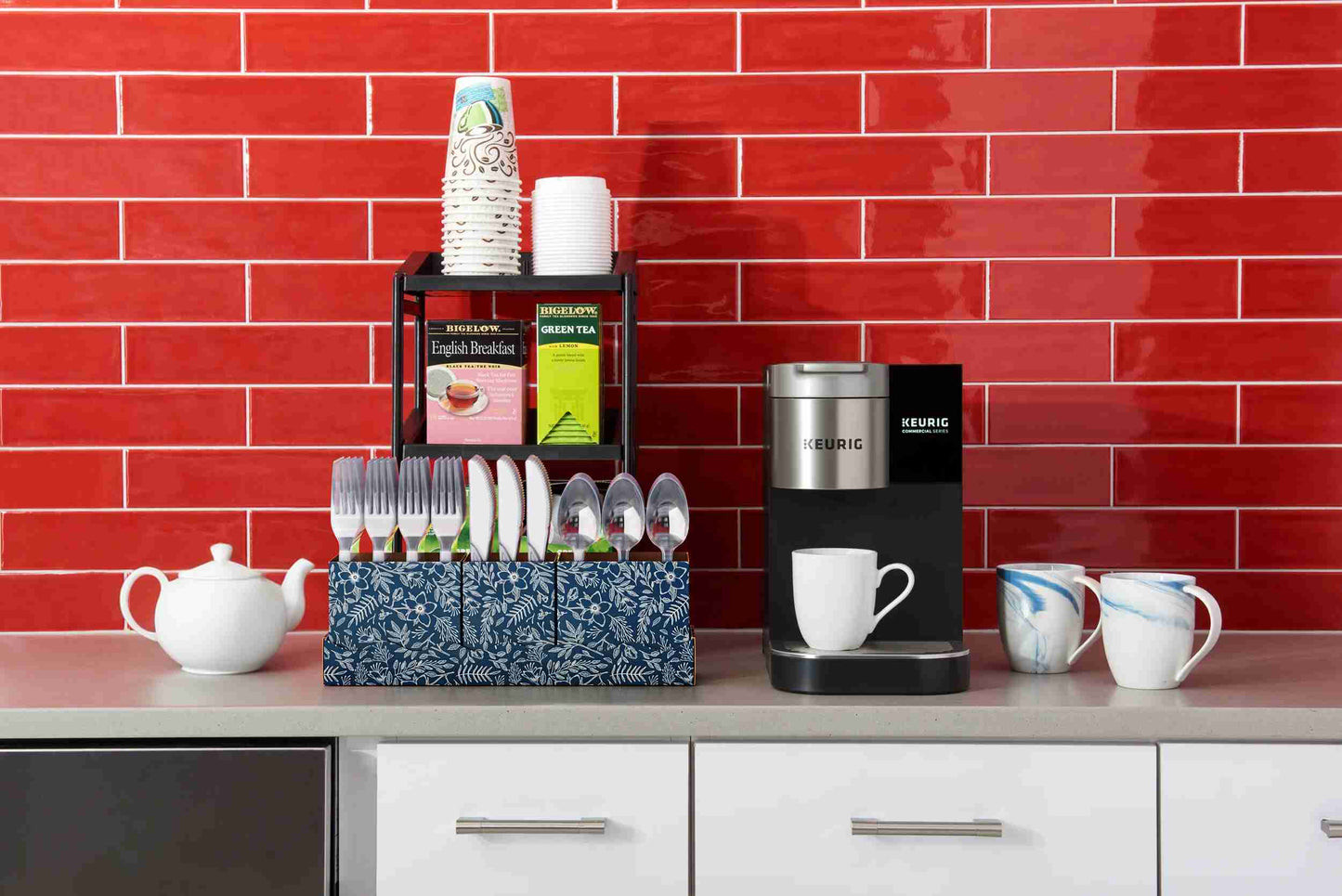 Clear Cutlery Caddy Combo - Floral